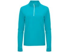 Толстовка женская с воротом на молнии Roly Melbourne, ярко-бирюзовая фото