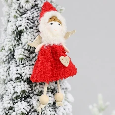 Украшение новогоднее «Рождественские ангелы Ротес», красное / бежевое фото