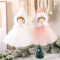 Украшение новогоднее «Рождественские ангелы Снойзи», белое / розовое фото