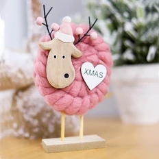 Украшение новогоднее «Рождественские олени Магиш», розовое фото