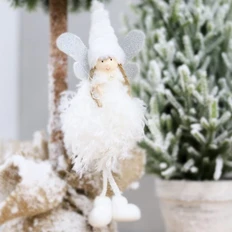 Украшение новогоднее «Рождественский ангел Беатриче», белое фото