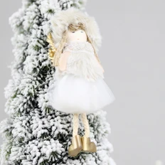Украшение новогоднее «Рождественский ангел Бэгис», белое фото