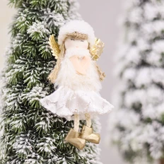 Украшение новогоднее «Рождественский ангел Свитс», белое фото