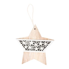 Украшение новогоднее Starry, крафт / белое  фото