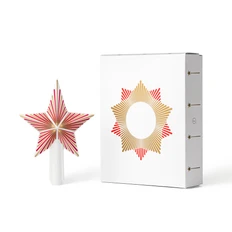 Украшение на вершину елки Farforite «Патриотическое», белое / красное / золотое фото