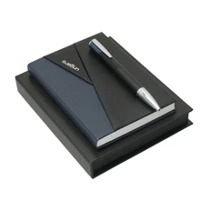 Набор Ungaro: записная книжка, ручка шариковая, темно-синий/ черный фото