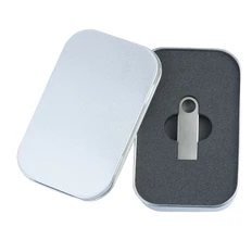 Упаковка для флешки малая с ложементом Iron, без окна, серебристая фото