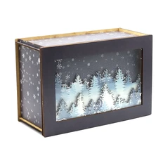 Упаковка новогодняя из дерева «Лес в снегу», коричневая фото