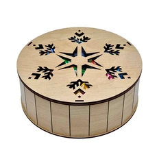 Упаковка новогодняя из дерева «Шкатулка», коричневая фото