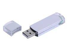 Флешка USB 3.0 на 128 Гб Промо, классическая форма, серебристая фото