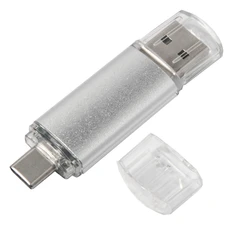 USB flash-карта металлическая Assorti OTG Type-C, 16 Гб, серебристая фото