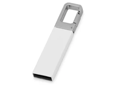 USB-флешка Hook с карабином, 16 Гб, серый, белый фото