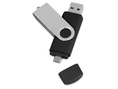 USB/micro USB флешка Квебек OTG, 16Гб, черный фото