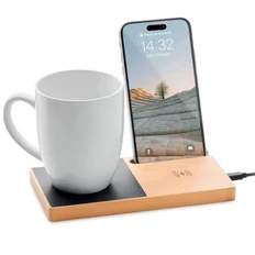 Устройство зарядное Allow c беспроводной зарядкой, светло-коричневое фото