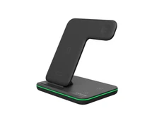 Устройство зарядное беспроводное для гаджетов 3 в 1с технологией QI WS-303, 15 Вт, черное фото