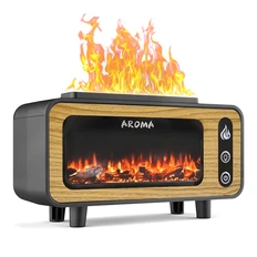 Увлажнитель-ароматизатор светодиодный Vintage Fireplace, коричневый фото