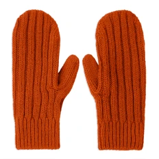 Варежки вязаные «Насвязи», оранжевые фото