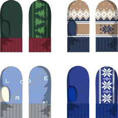 Варежки Joyful, полушерсть, на заказ фото