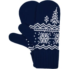 Варежки Teplo Elnik, синие / белые фото