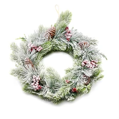 Венок новогодний «Зальцбургский сюрприз», зеленый / белый фото