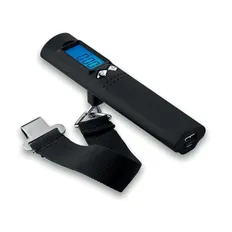 Весы багажные с внешним аккумулятором и фонариком, 2500 mAh, черные фото