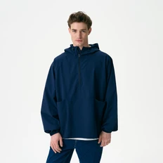 Ветровка оверсайз унисекс Rissman, темно-синяя фото