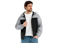 Ветровка светоотражающая мужская U Basic «Рефлектор гибрид», серебристая / черная фото