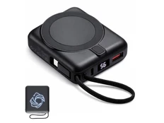 Внешний аккумулятор магнитный c подсветкой лого Evolt «Энчант», 10000 мАч, черный фото