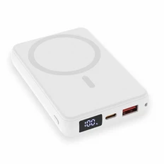 Внешний аккумулятор магнитный Quantum с беспроводной зарядкой 15W, 10000 mAh, белый фото