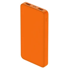 Внешний аккумулятор Polus на 10000 mAh, soft touch, оранжевый фото