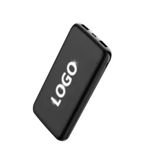Внешний аккумулятор с подсветкой гравировки Kugo, 10000 mAh, черный фото