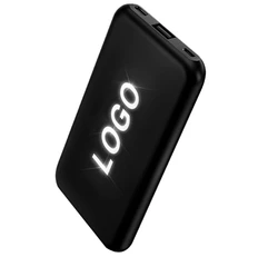 Внешний аккумулятор с подсветкой гравировки Kugo, 10000 mAh, черный фото