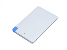 Внешний аккумулятор  в форме карты Trunk, 2500 mAh, белый / синий фото