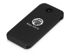 Внешний беспроводной аккумулятор с подсветкой лого Evolt Astro на 10000 mAh, soft-touch, черный фото
