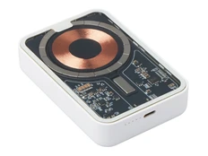 Внешний аккумулятор беспроводной магнитный Qjet MagnifIQ, 10000 mAh, белый фото