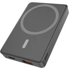 Внешний аккумулятор магнитный Magnetic с беспроводной зарядкой (5W), 5000 mAh, черный фото