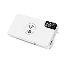 Внешний аккумулятор с беспроводной зарядкой GPro QI 10000 mAh, белый фото