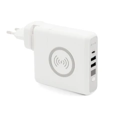 Внешний аккумулятор с беспроводной зарядкой и сетевым адаптером Gemini, 10000 mAh, белый фото