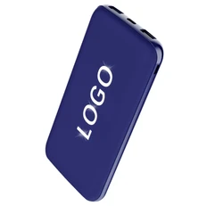 Внешний аккумулятор с подсветкой гравировки Kugo, 10000 mAh, синий фото