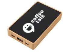 Внешний аккумулятор с подсветкой лого Reedia S2, 5000 mAh, бежевый / черный фото