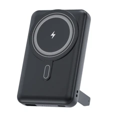 Внешний магнитный аккумулятор с беспроводной зарядкой 15W Axion, 10000 mAh, черный фото