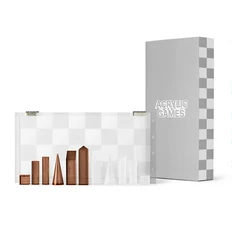 Игра настольная Acrylic Games «Шахматы», белая / коричневая / прозрачная фото