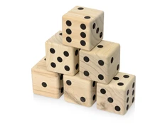 Игра в кости деревянная XL Dice, бежевая / черная фото