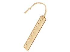 Закладка с линейкой из бамбука Bookmark, бежевая фото
