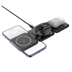 Зарядная станция Flip с MagSafe беспродная складная (15W), черная фото