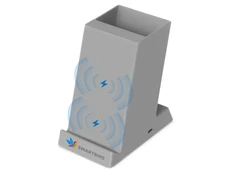 Зарядное устройство беспроводное настольное Evolt Glow Box, серое фото