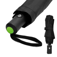 Зонт автоматический противоштормовой Vortex To Go, черный / салатовый фото