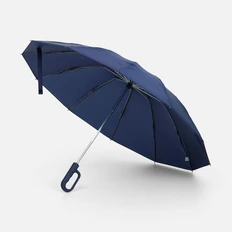Зонт обратного сложения автоматический с ручкой-карабином Indivo InLoop, темно-синий фото
