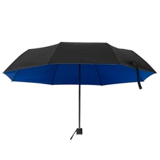 Зонт складной механический Glamour, синий / черный фото