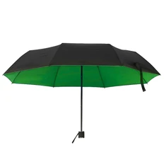 Зонт складной механический Glamour, зеленый / черный фото